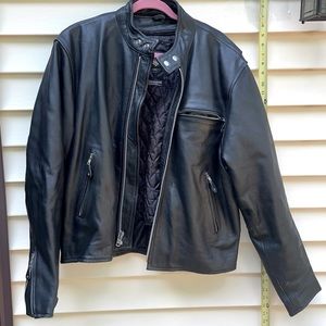 Leather bomber jacket